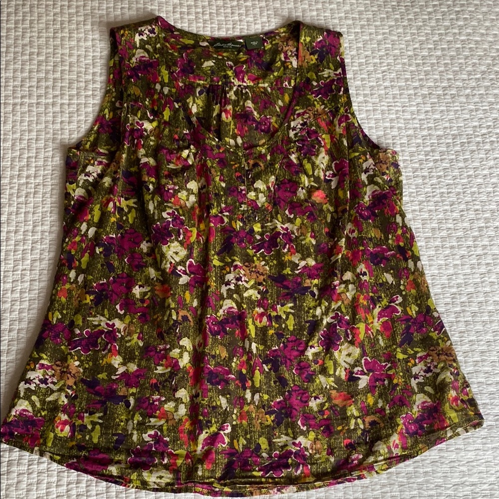 Eddie Bauer Floral Sleeveless Blouse